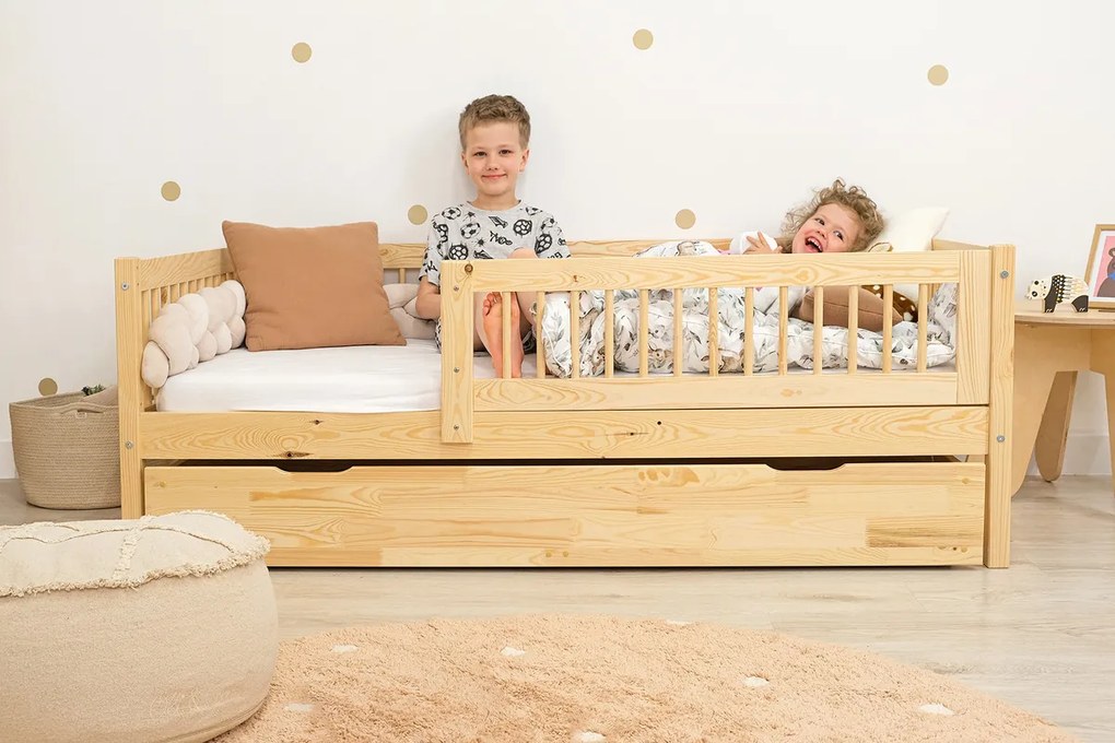 Ourbaby® 35985-0 Children's bed Teddy Plus - natural posteľ + úložný priestor 160x80 cm prírodná