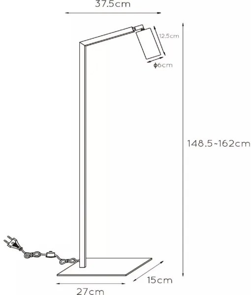 Lucide 45799/01/30 - Stojacia lampa SYBIL 1xGU10/35W/230V čierna/zlatá