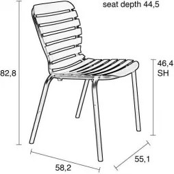 ZUIVER VONDEL stolička Sivá