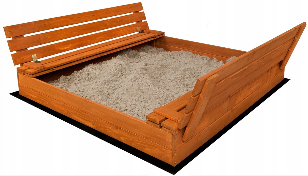 SandTropic Pieskovisko drevené XXL 146x138 cm uzatvárateľné - impregnované