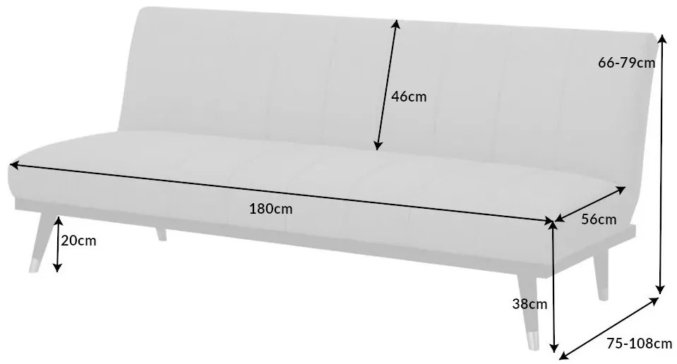 Dizajnová rozkladacia sedačka Halle 180 cm šampanský zamat