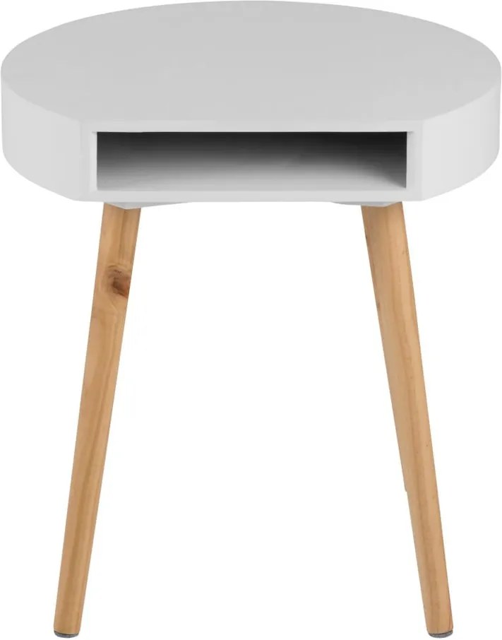 Biely odkladací stolík s priehradkou Actona Ela