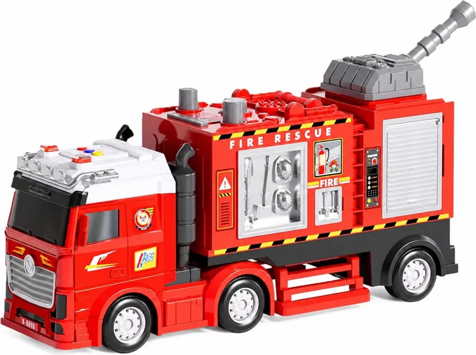 LEAN Toys Hasičské auto s vodným delom, pohonom, svetlami a zvukmi