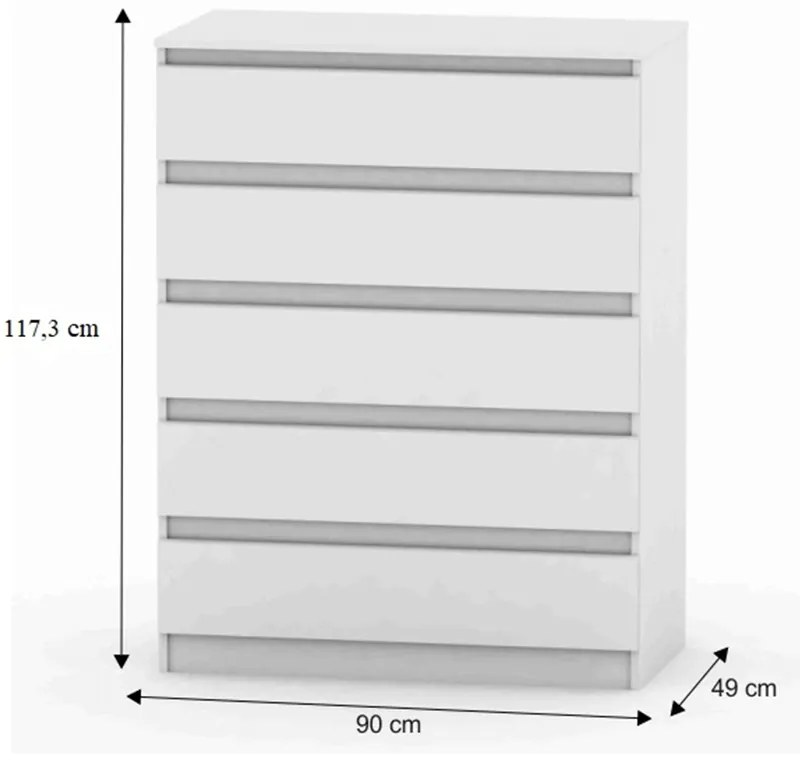 HANY NEW 005 komoda, biela