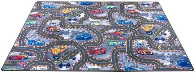Koberec Hanse Home Play Race Track sivý / viacfarebný
