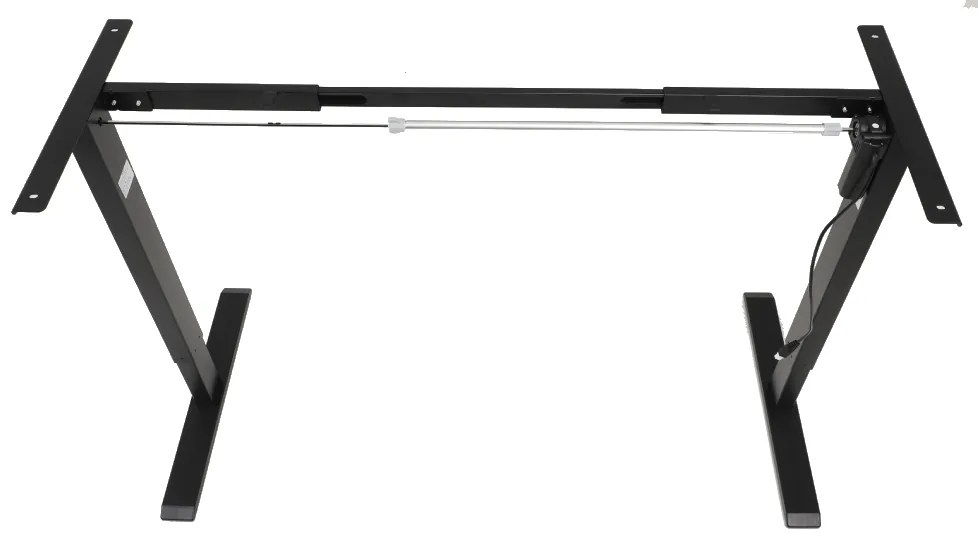 Výškovo nastaviteľný elektrický stôl BestBerg BBAT-14BWD / rozmer 140x70 cm / výška 93,4-125,4 cm / čierna/drevo