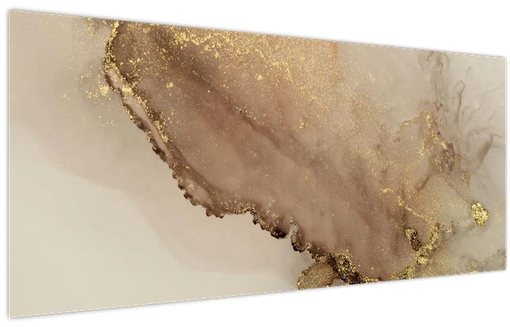 Obraz - Zlaté trblietky (120x50 cm)