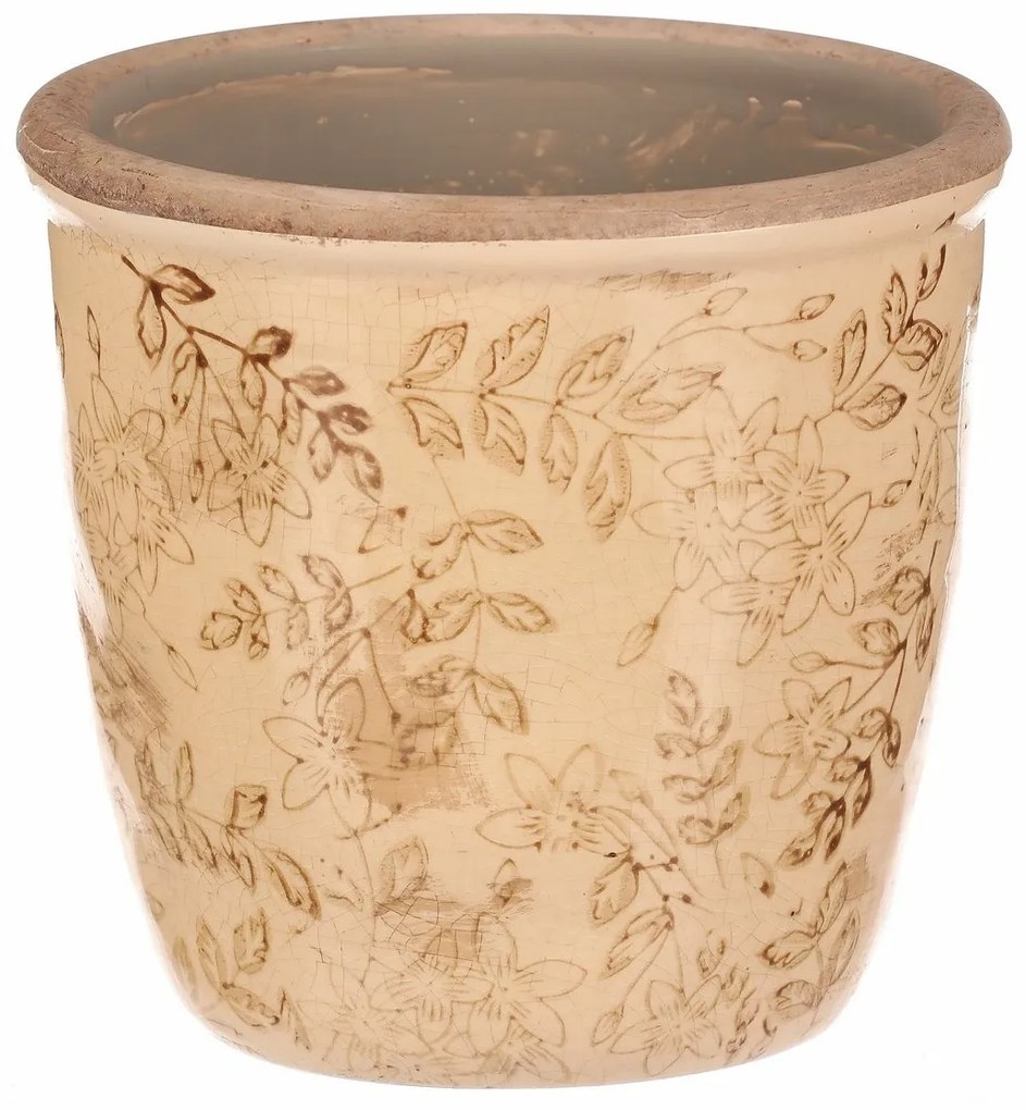 Keramický obal na kvety Flores retro, 14 x 13 cm, 14 cm