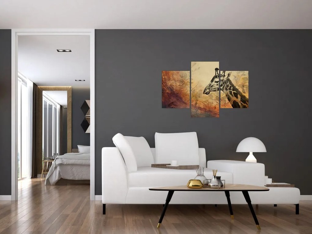 Obraz - Žirafa, maľba (90x60 cm)