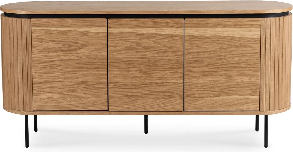 Komoda Beck 160 cm čierna/dub prírodný