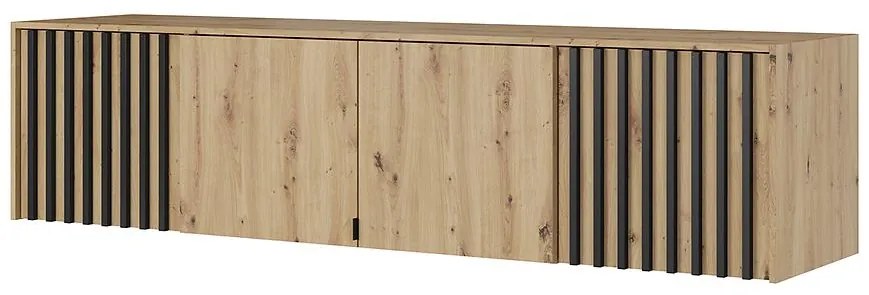 Nadstavec Na Skriňu Nelly 4d  Dub Artisan/Čierna