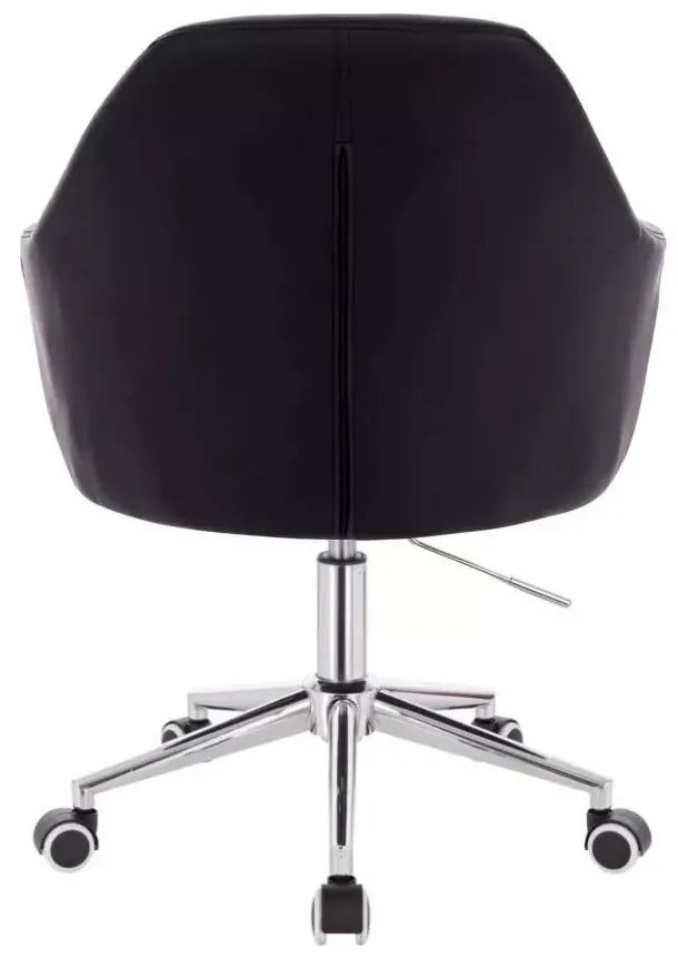 LuxuryForm DESIGN Kreslo ANDORA na striebornej podstave s kolieskami - čierne