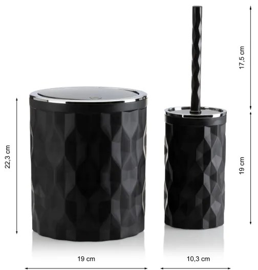 Kúpeľňový set REINA 5 ks čierna/chróm