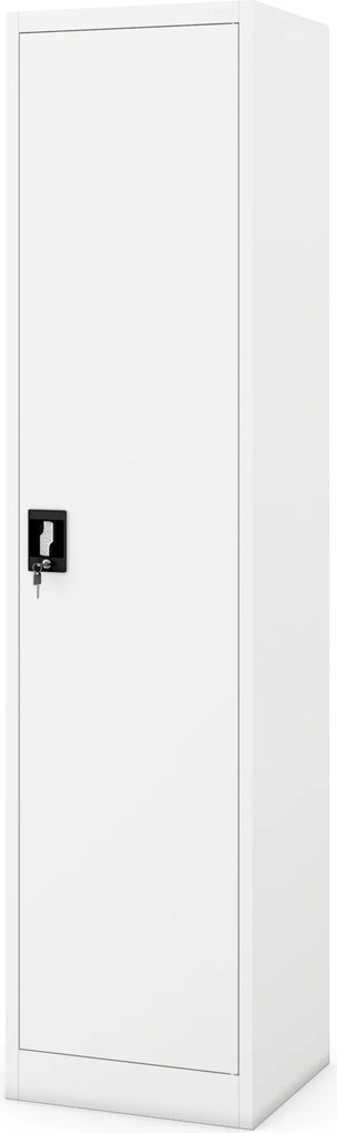 Kovová spisová skriňa ALEX, 450 x 1850 x 400 mm, biela