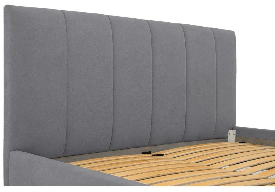 Sivá čalúnená dvojlôžková posteľ s roštom 160x200 cm Zee – Scandic