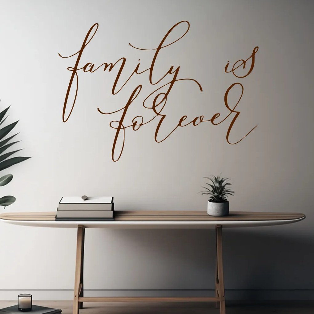 Veselá Stena Samolepka Family is forever Farba: modrá, Veľkosť: 60 x 43 cm