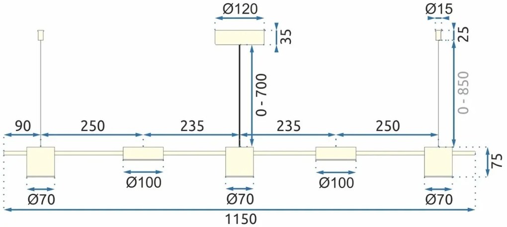 Stropné svietidlo LED APP929-CP zlaté