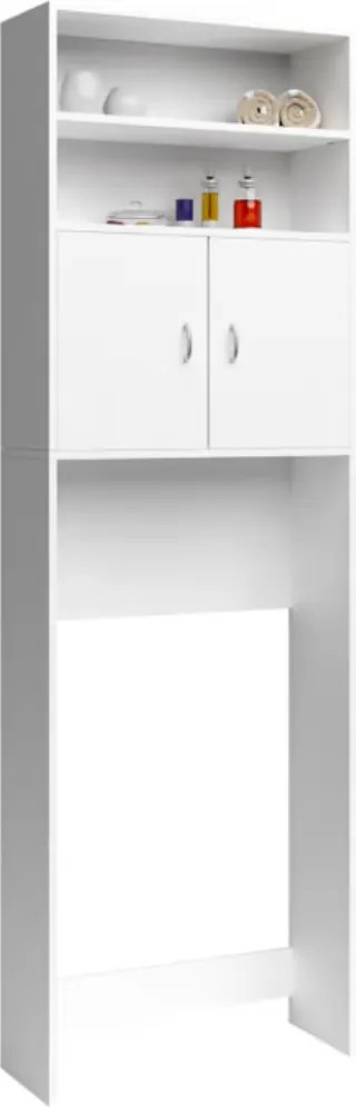 Vysoká skrinka nad práčku SILKE, 185x63x20cm, biela Casaria
