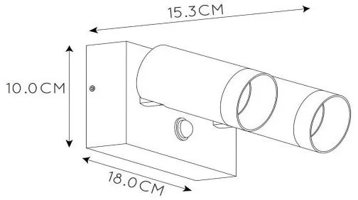 Lucide 09831/02/30 - Vonkajšie svietidlo so senzorom TAYLOR 2xGU10/50W/230V IP54