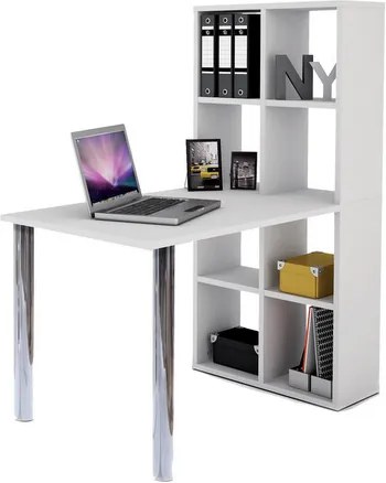OVN PC stôl s knižnicou IDN 205604 biely/lamino