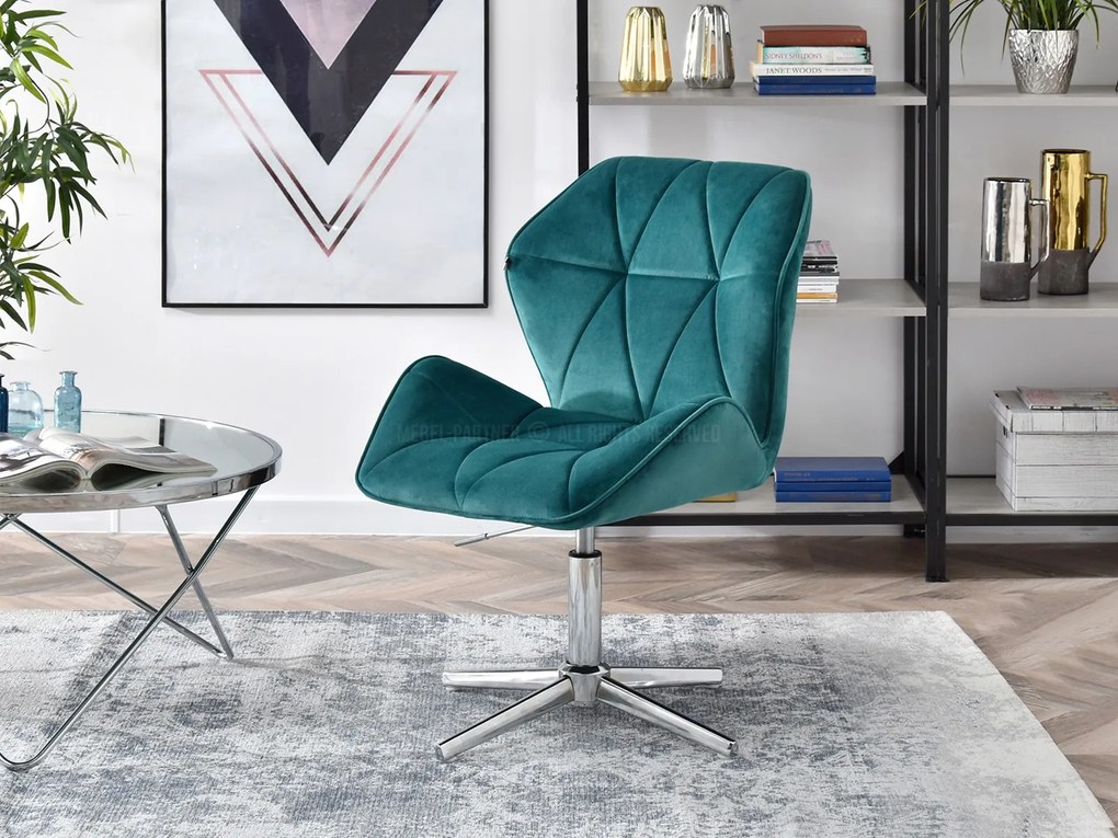 Kreslo Velma S (tyrkysová + čierna). Akcia -25%. Vlastná spoľahlivá doprava až k Vám domov. 1110463