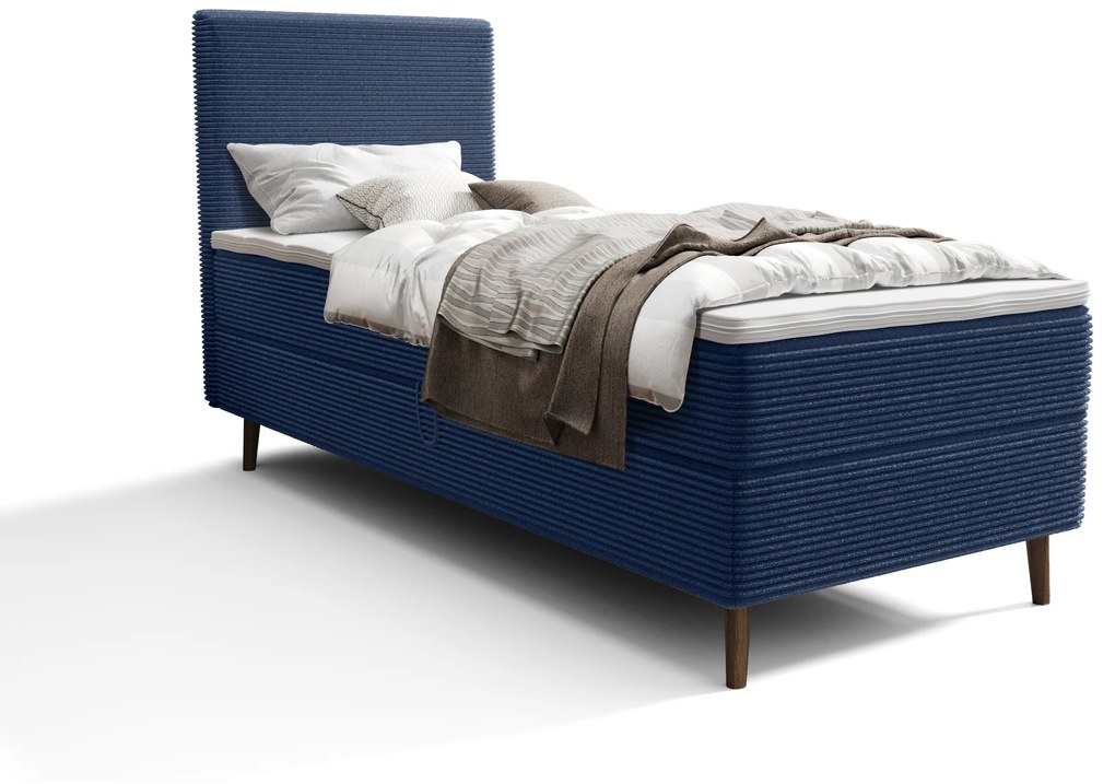 Jednolôžková posteľ 80 cm Napoli Bonell (modrá) (s roštom, bez úl. priestoru). Vlastná spoľahlivá doprava až k Vám domov. 1082398