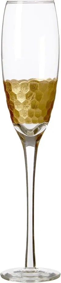 Sada 4 pohárov na šampanské z ručne fúkaného skla Premier Housewares Deco, 2,1 dl