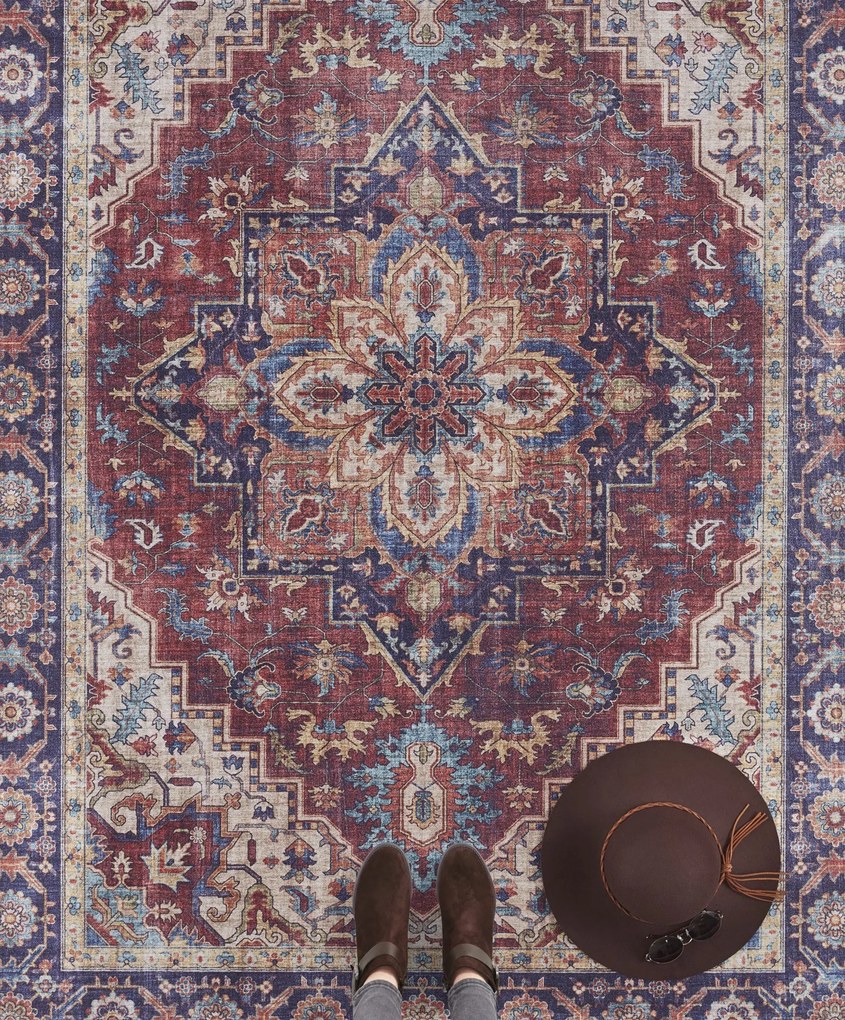 Hanse Home, Kusový koberec Asmar 104000 Plum/Red, 200x290, červená, chodba / predsieň
