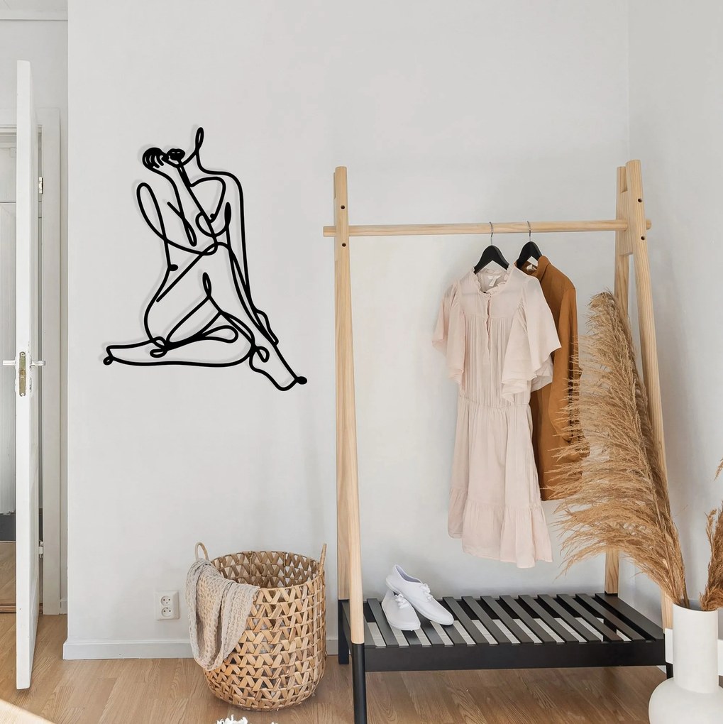 Nástenná kovová dekorácia Eve čierna