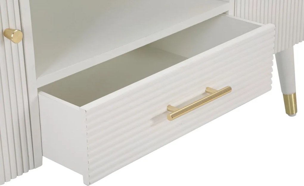 Dizajnový TV stolík Gerlinde 117 cm biely