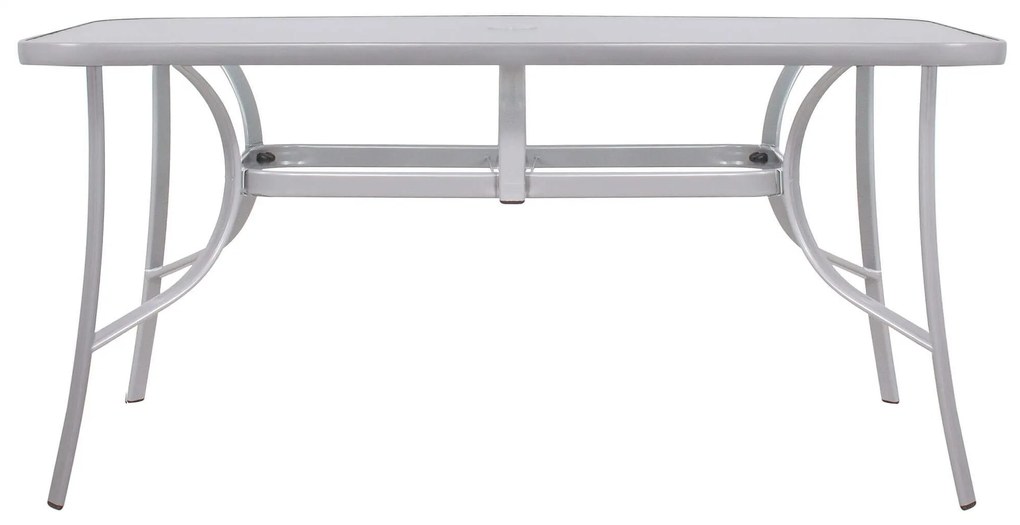 PreHouse Záhradný stôl 150cm: kov + sklo, šedý