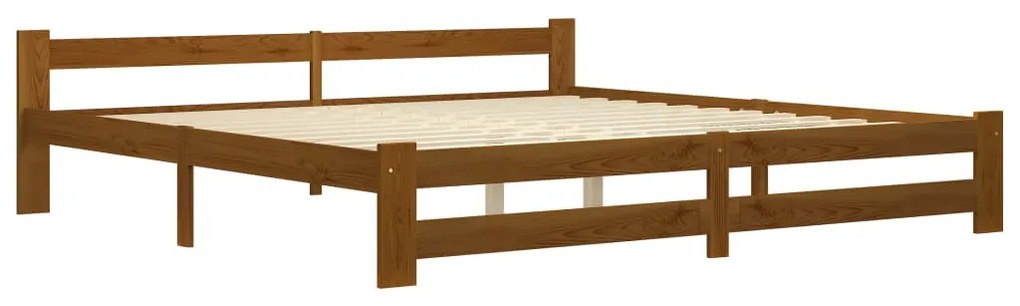 vidaXL Posteľný rám 4 zásuvky medovo-hnedý masívna borovica 200x200 cm