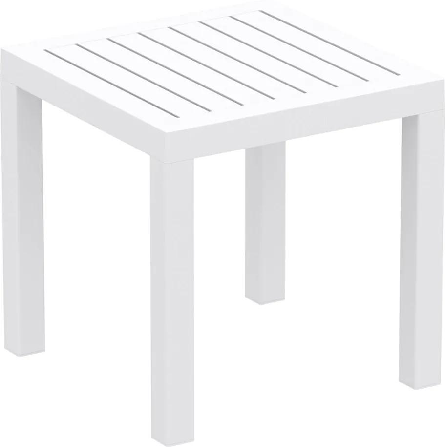 Biely záhradný odkladací stolík Resol Ocean, 45 x 45 cm