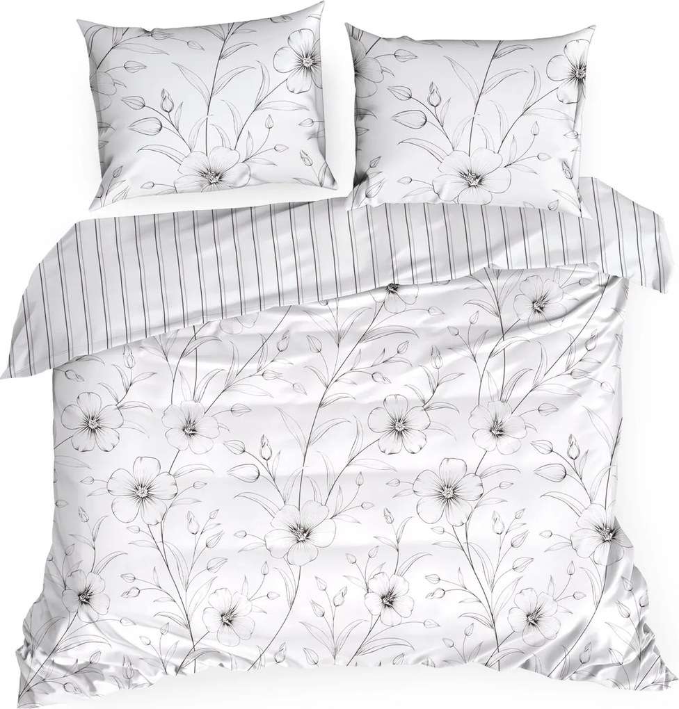 SATÉNOVÉ OBLIEČKY SPRING33 200X220 CM, 2 KS 70X80 CM KVETY