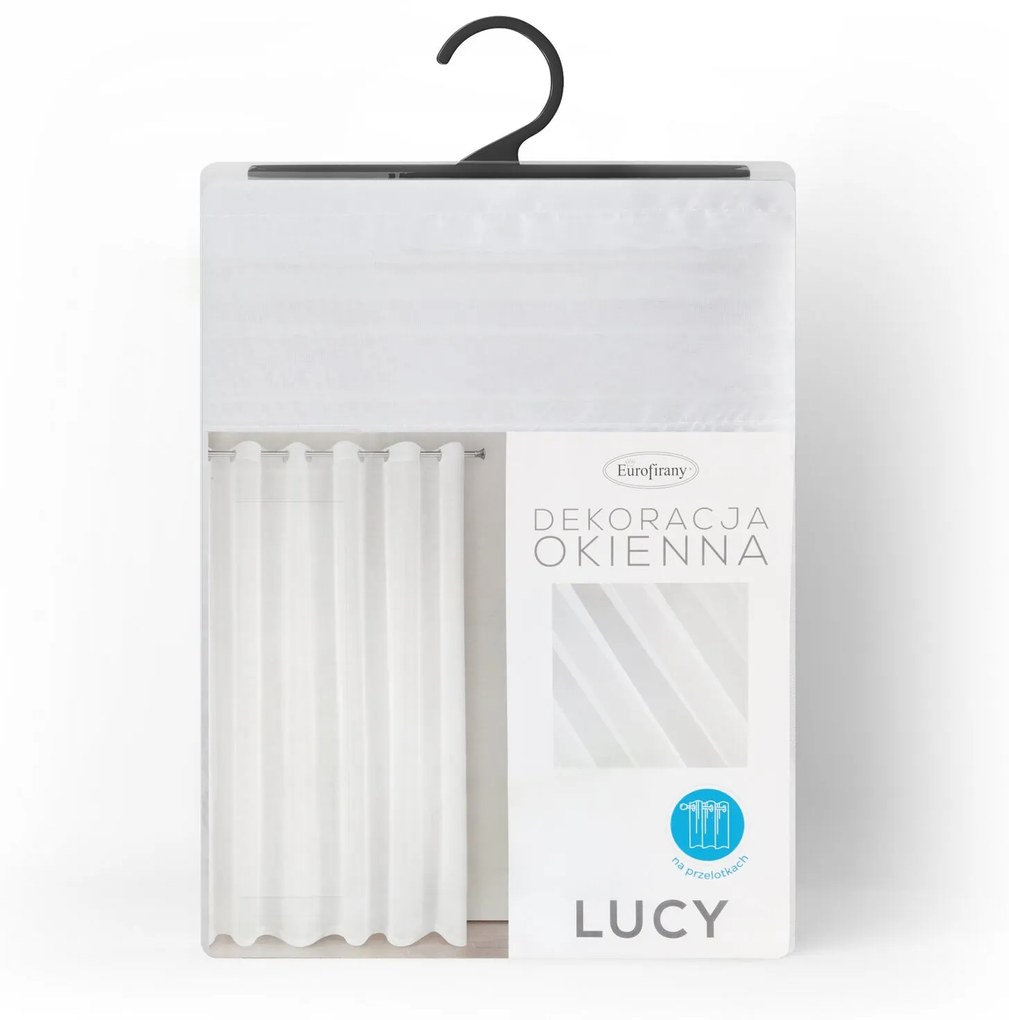 ZÁCLONA NA KRÚŽKOCH LUCY 400X250 CM BIELA