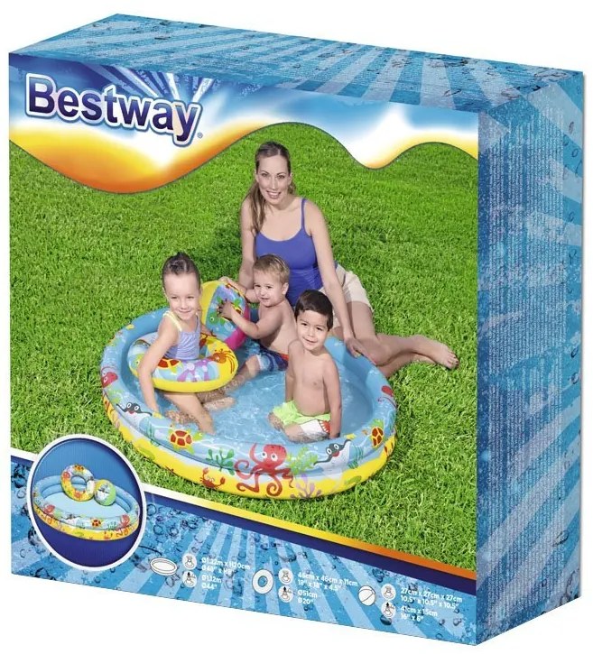 BESTWAY Detský nafukovací bazén 3v1 122cm x 20cm 51124