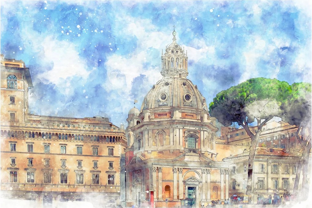 Obraz - Kostol Santa Maria di Loreto, Rím, Taliansko (90x60 cm)