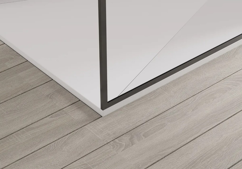 Cerano Moreli, sprchová zástena 90x200 cm, 8mm číre sklo, čierny profil, CER-CER-417608