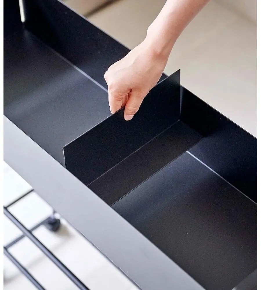 Čierny kovový detský stojan na topánky 74,5x74,5x22 cm Tower – YAMAZAKI