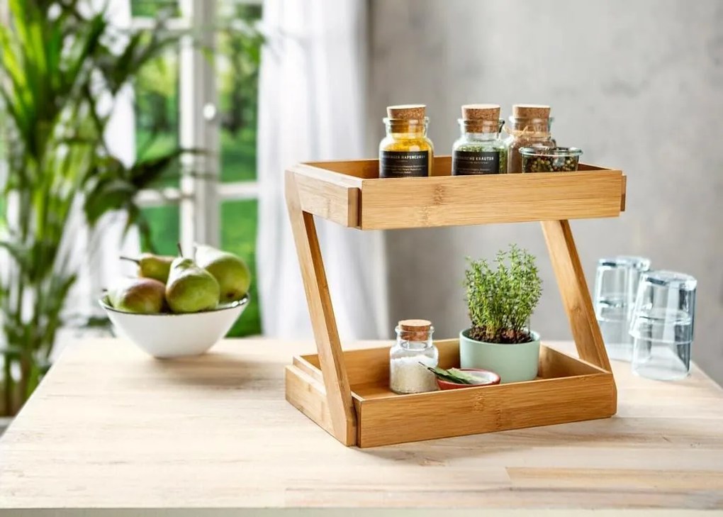 5Five® Organizér, polica, bambus, 2-poschodový, TACA