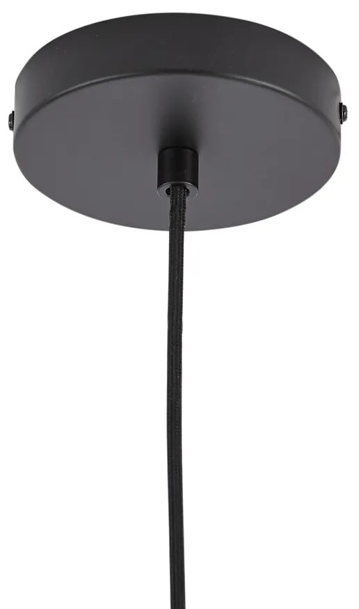 Dizajnové závesné svietidlo čierne s dymovým sklom - Domo