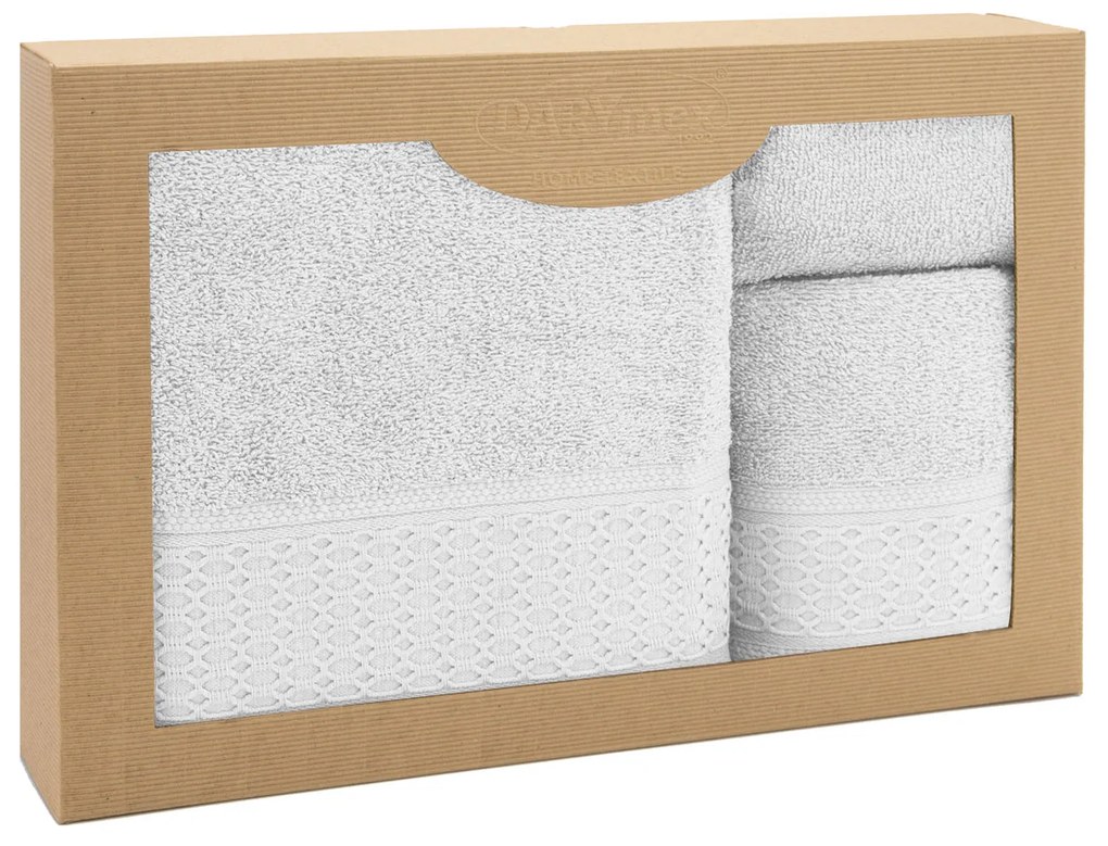 BAVLNENÉ UTERÁKY SOLANO SADA 1 KS 30X50 CM, 1 KS 50X90 CM, 1 KS 70X140 CM BIELA