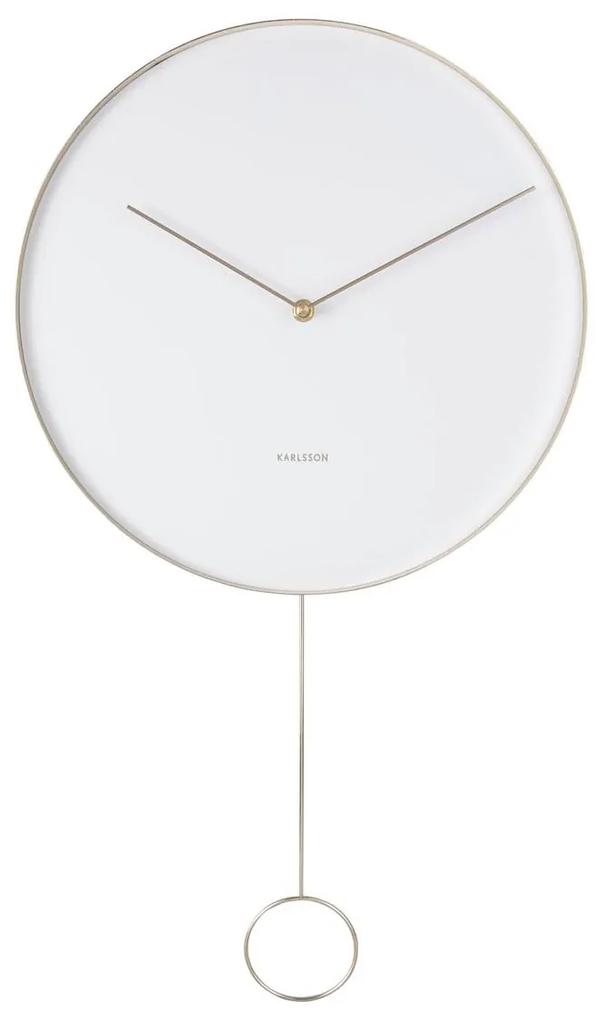 Nástenné hodiny Pendulum biela ∅ 34 × 3,5 cm