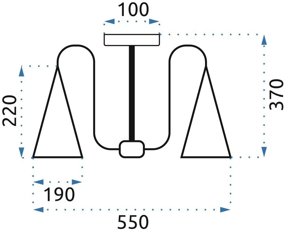 Toolight - Škandidávska závesná lampa 5-ramenná 5xE27 60W APP442-CP, čierna-hnedá, OSW-03696