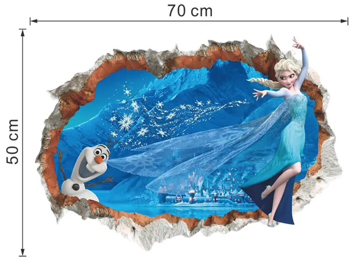 PIPPER | Samolepka na stenu "Elsa a Olaf 2" 50x70cm