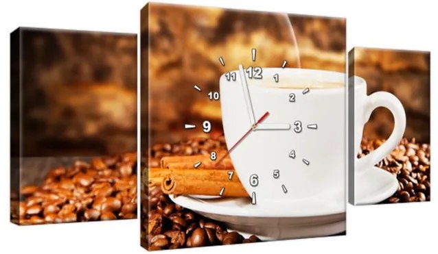 Obraz s hodinami Vôňa kávy 80x40cm ZP2410A_3AX