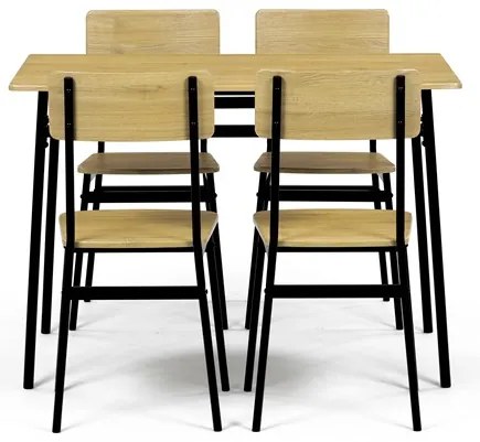 Autronic BONTEC Jedálenský set so 4 stoličkami, 110x70x76cm, mdf, divoký dub, AUT-O2155 OAK Farba: Prírodné