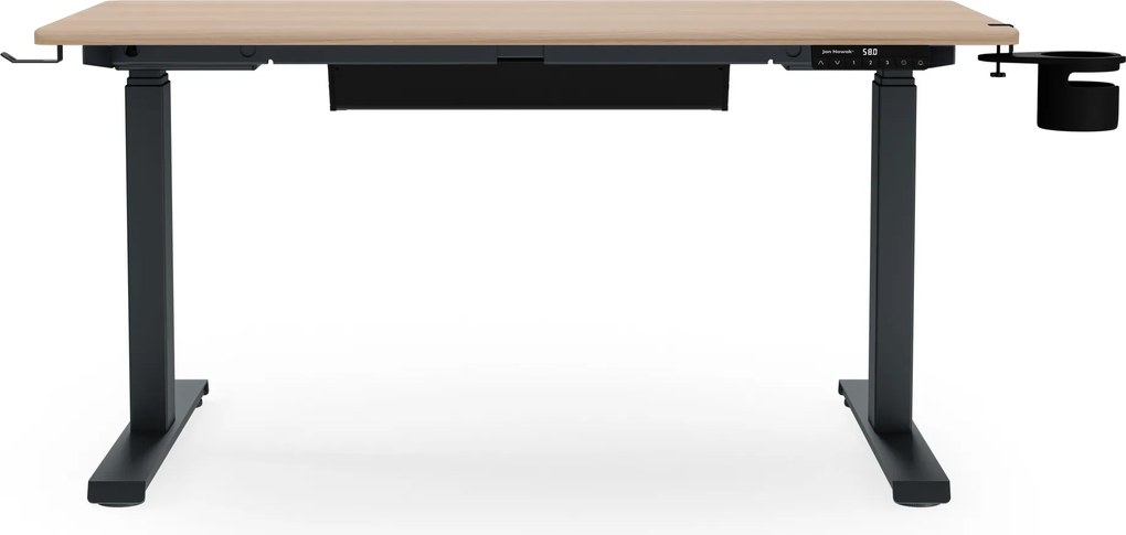 Elektrický stôl s reguláciou výšky ergonomický antracitový/dub sonoma,1200x600 mm: ARIA