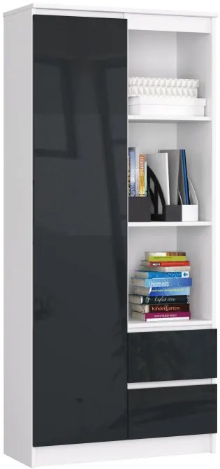 Regál R11 R80 1D 2SZ CLP biely / grafitový lesk