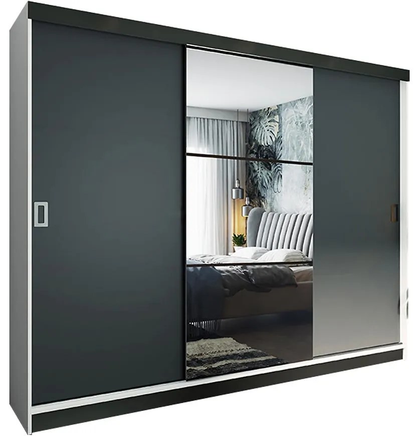 Skriňa Retro 200 5L biely / dvierka grafit